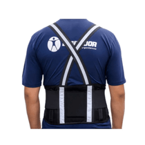 Cinturão Ergonômico Preto Com Faixa Refletiva Suspensório Elástico - C630RT - DIGITADOR Tam G