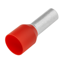Terminal Elétrico Tubular Simples (Ilhos) Pre-Isolado 10mm2 Vermelho - TI1012 - Intelli