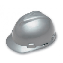 Capacete Aba Frontal Cinza Aluminio Simples Sem Jugular V-Gard Mineiro 297479 Msa