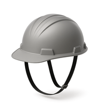 Capacete Aba Frontal Cinza Aluminio Simples Com Jugular V-Gard Mineiro 297495 Msa