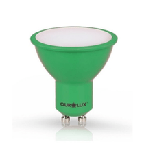 Lâmpada Led Mr16 Dicroica Gu10 Verde Bivolt 4W 400LM Superled Colors 05470 Ourolux