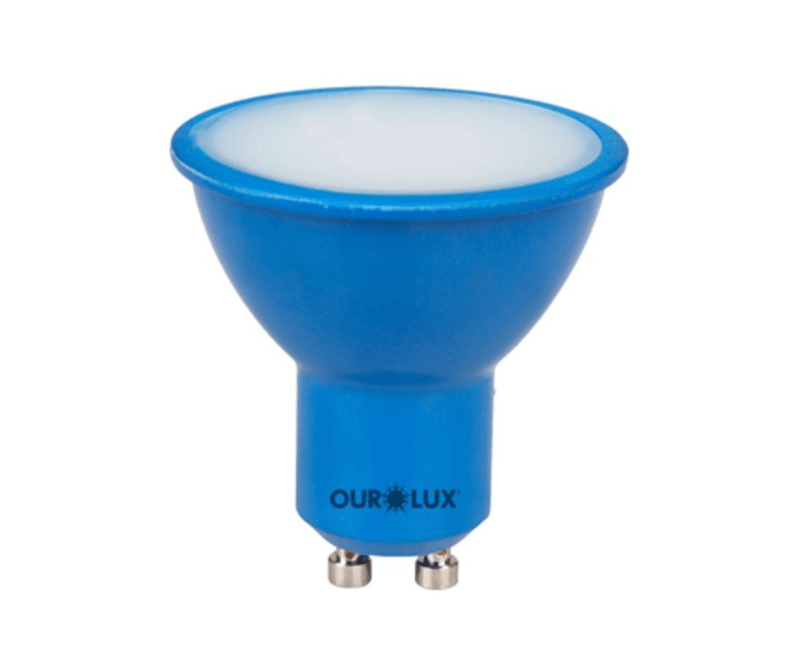 Lâmpada Led Mr16 Dicroica Gu10 Azul Bivolt 4W 400LM Superled