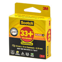 Fita Isolante Scotch 33+ Preta Classe A 600V 19MMX10M Hb004162143 3M