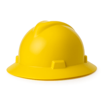 Capacete Aba Total Amarela Simples Com Jugular V-Gard 297203 Msa