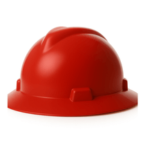 Capacete Aba Total Vermelha Simples Sem Jugular V-Gard 297188 Msa