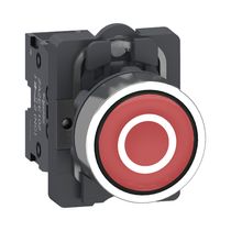 Botão Comando Redondo Vermelha 22MM 240VCA/VCC 1NF Xa2Aa4322 Easy Harmony Xa2 Schneider