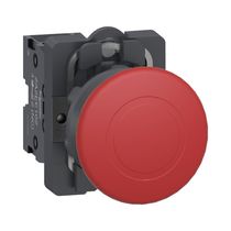 Botão Comando Cogumelo 40MM Vermelha 22MM 240VCA/VCC 1NF Xa2Ac42 Easy Harmony Xa2 Schneider