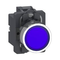 Botão Comando Iluminado Redondo Azul 22MM 24VCA/VCC 1NA Xa2Aw36B1 Easy Harmony Xa2 Schneider