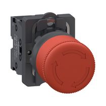 Botão Comando Emergência Cogumelo 30MM Vermelha 22MM 240VCA/VCC 1NF Xa2As442 Easy Harmony Xa2 Schneider