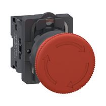 Botão Comando Emergência Cogumelo 40MM Vermelha 22MM 240VCA/VCC 1NF Xa2As542 Easy Harmony Xa2 Schneider