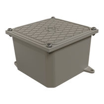 Caixa Passagem Alumínio Cinza 100x100x60Mm Tampa Reversível Junta Parafusos CP10106 Wetzel