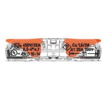 Conector Emenda 2 Condutores Cobre 4MM2 Incolor  2212411 Wago