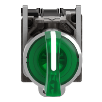 Comutador Seletora Iluminada Knob Curto 3 Posições Verde 22MM 24VCA 1NA+1NF Harmony Xb4Bk133B5 Schneider