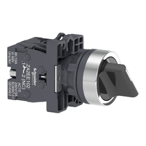 Comutador Seletora Knob Curto 2 Posições Preta 22MM 1NA+1NF Harmony Xa2Ed25 Schneider