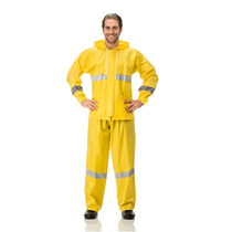 Conjunto Proteção Química/Umidade Nylon Amarelo Refletivo Com Capuz Tamanho M 670FT240 Pantaneiro