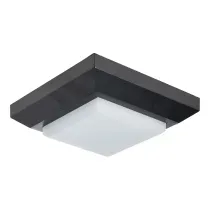 Luminária LED Arandela Sobrepor Quadrada Policarbonato Preta 3W 3000K 100-240V IP-65 150 Lumens Ângulo 110 Graus 125x125mm 7014795 Ledvance