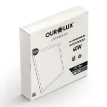 Luminária LED Plafon Embutir Quadrada Branca 40W 6500K Bivolt 3000Lm 100G SuperLED 03170 Ourolux