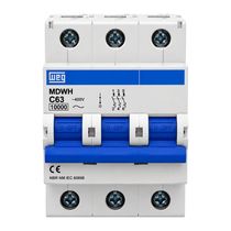 Disjuntor Mini Tripolar 63A 400VCA/250VCC C 10KA Mdwh Mdwhc633 Weg