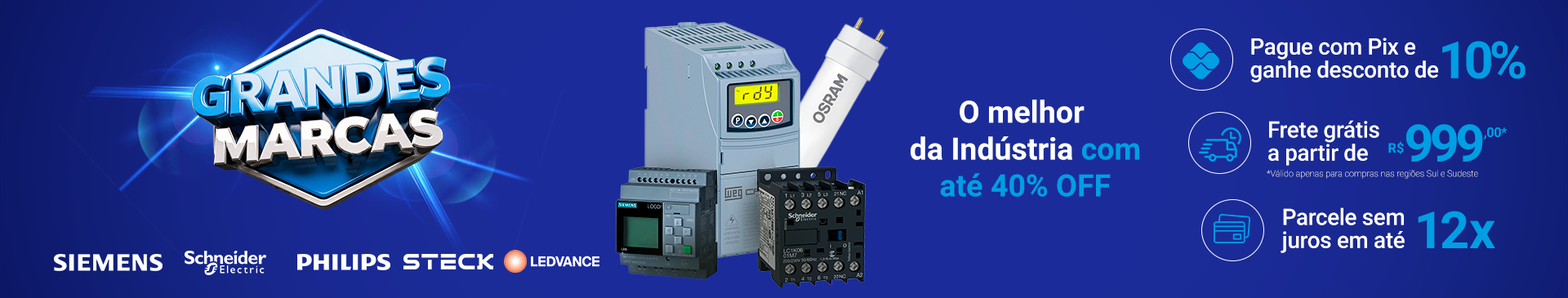 Top Ofertas em Materiais Elétricos, EPIs e Iluminação